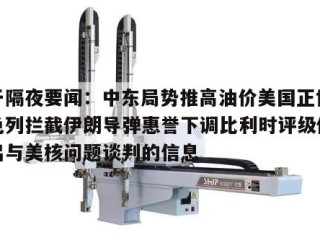 关于隔夜要闻：中东局势推高油价美国正协助以色列拦截伊朗导弹惠誉下调比利时评级伊朗退出与美核问题谈判的信息