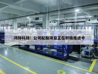 鸿特科技：公司配股项目正在积极推进中
